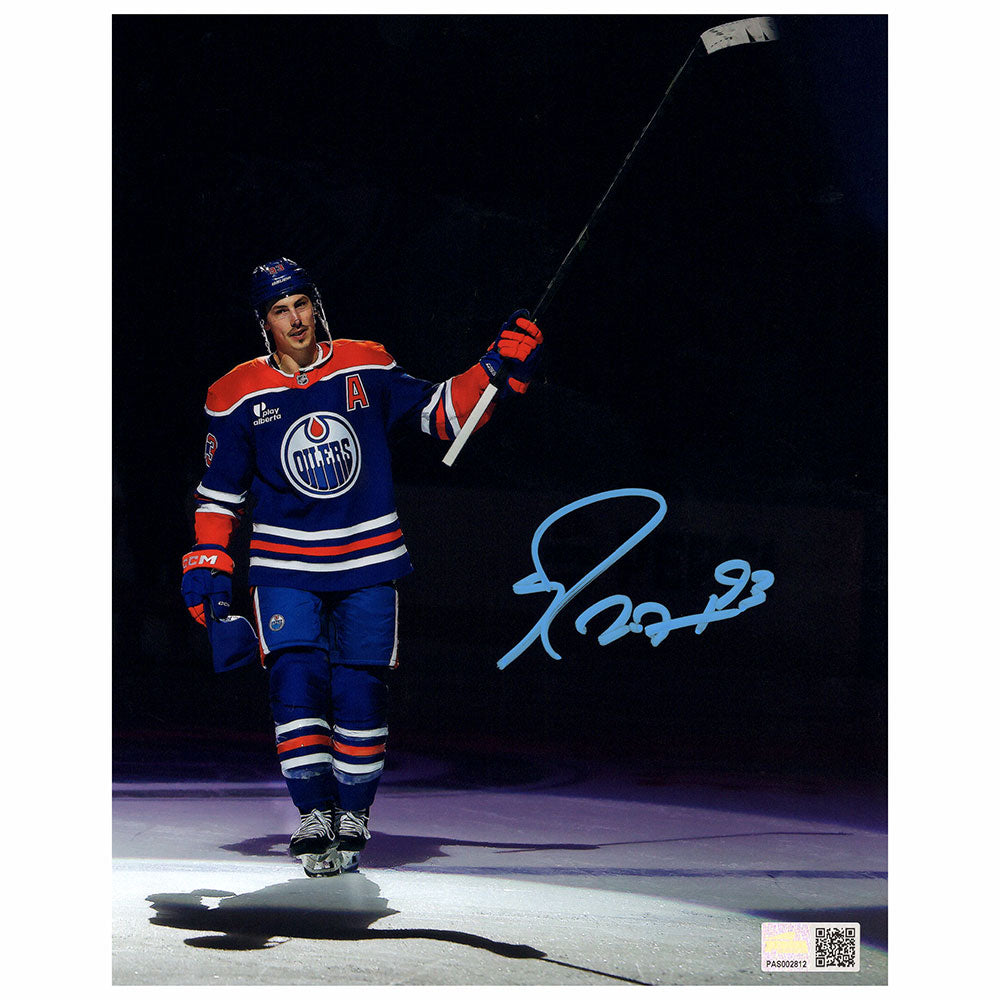Ryan Nugent-Hopkins Signed Edmonton Oilers 1000th Game First Star Salute 11x14 Framed Photo