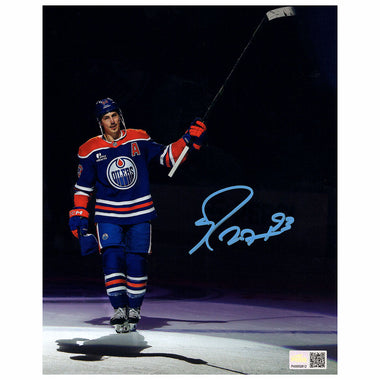 Ryan Nugent-Hopkins Signed Edmonton Oilers 1000th Game First Star Salute 8x10 Photo