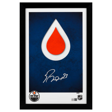 Ryan Nugent-Hopkins Signed Edmonton Oilers Minimalist Logo 11x17 Framed Print
