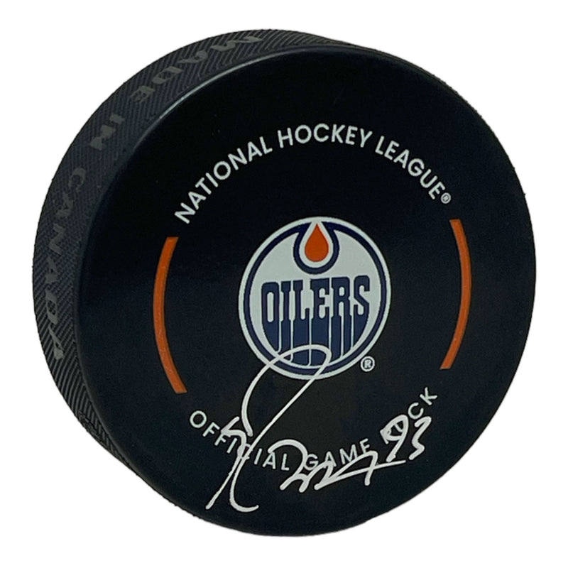 Ryan Nugent-Hopkins Signed Edmonton Oilers Official NHL Game Puck