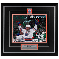 Ryan Nugent-Hopkins Signed Edmonton Oilers Road Goal Celebration 8x10 Framed Photo
