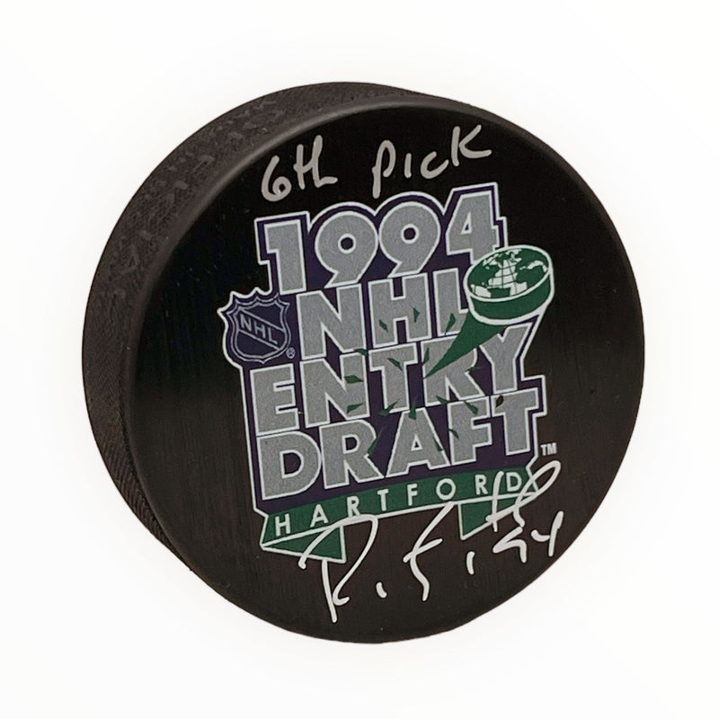 Ryan Smyth Signed 1994 NHL Draft Puck with Inscription