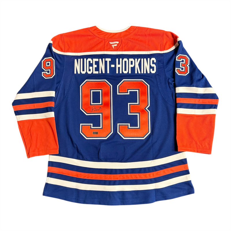 Ryan Nugent-Hopkins Signed Edmonton Oilers Royal Fanatics Premium Jersey
