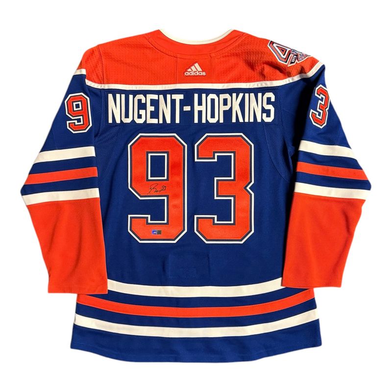 Ryan Nugent-Hopkins Signed Edmonton Oilers 2018 Anniversary Royal adidas Pro Jersey w/40th Patch