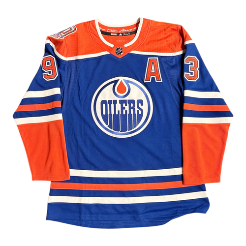 Ryan Nugent-Hopkins Signed Edmonton Oilers 2018 Anniversary Royal adidas Pro Jersey w/40th Patch