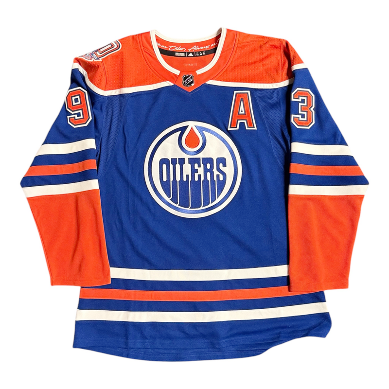 Ryan Nugent-Hopkins Signed Edmonton Oilers 2018 Anniversary Royal adidas Pro Jersey w/40th Patch