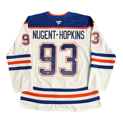 Ryan Nugent-Hopkins Signed Edmonton Oilers White Fanatics Premium Jersey