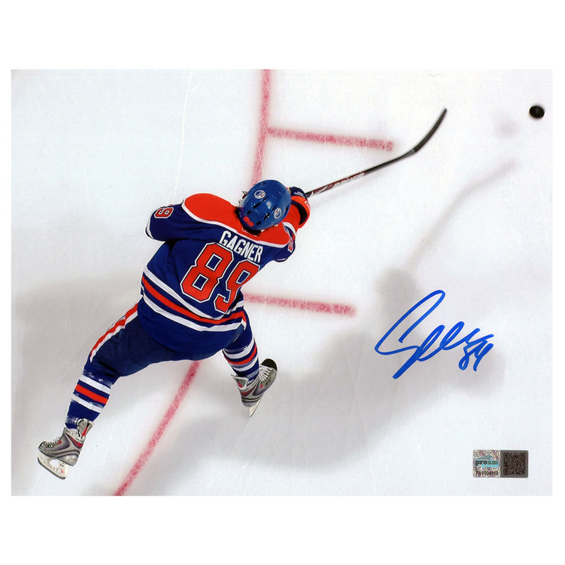Sam Gagner Signed Edmonton Oilers 8x10 Photo Royal Overhead Shooting