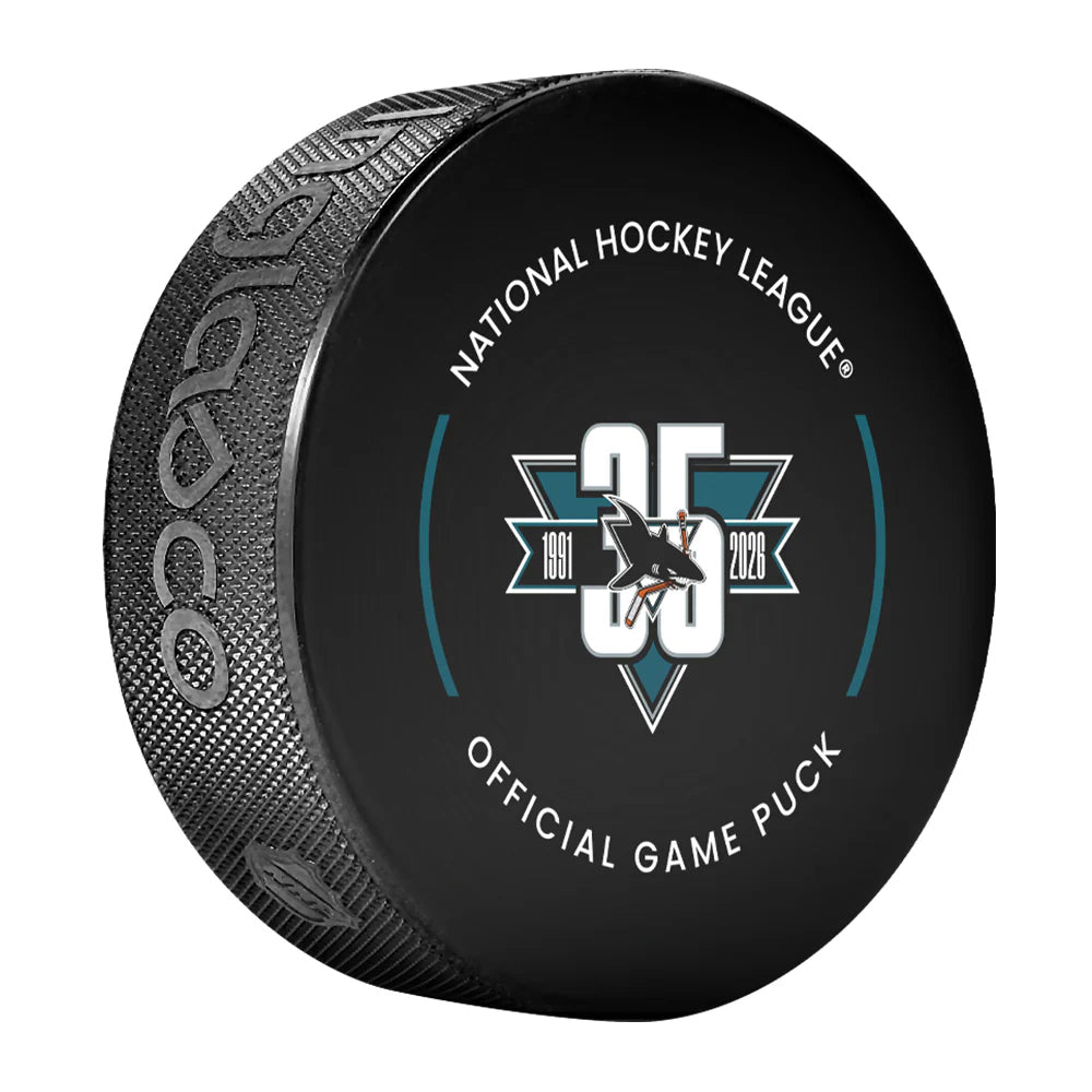 San Jose Sharks Official 2025-26 NHL Game Design Puck