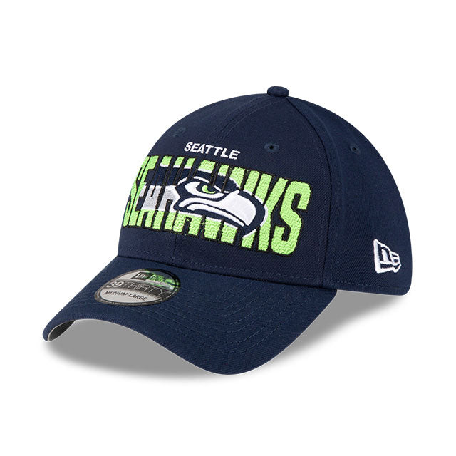 Seattle Seahawks New Era 2023 NFL Draft 39THIRTY Stretch Fit Hat Navy