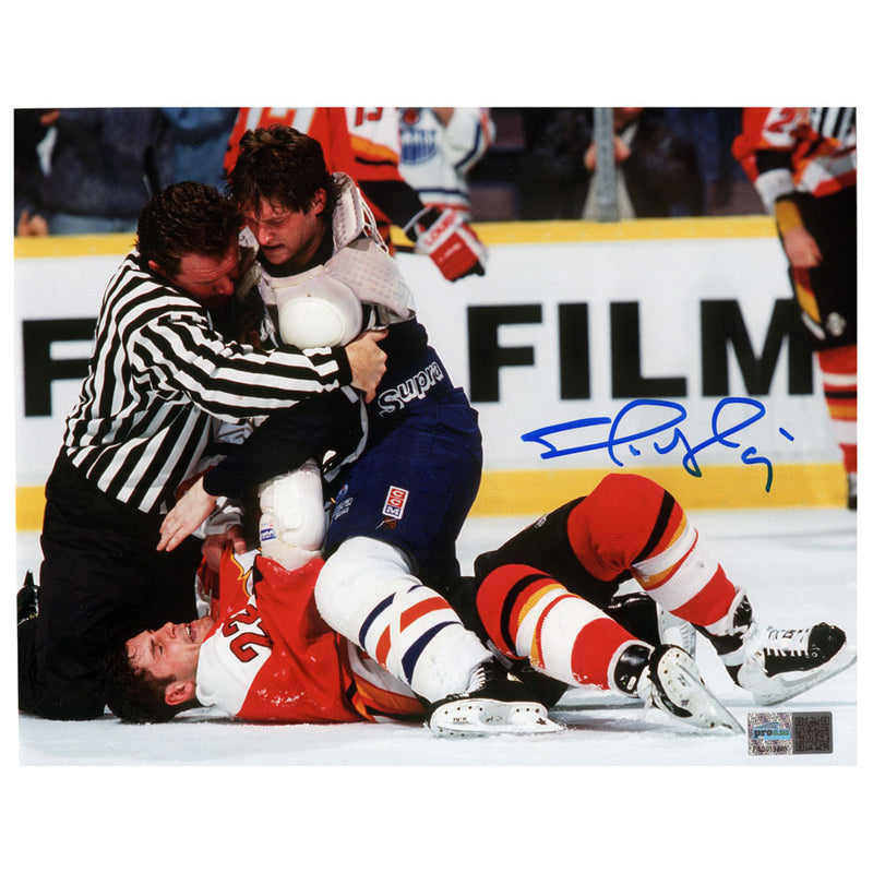 Shayne Corson Signed Edmonton Oilers Battle of Alberta 8x10 Photo