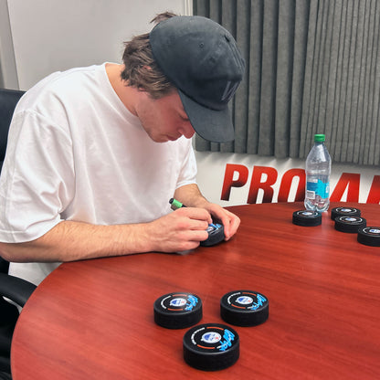 Colton Dach Signed Edmonton Oilers Official Game Model Puck
