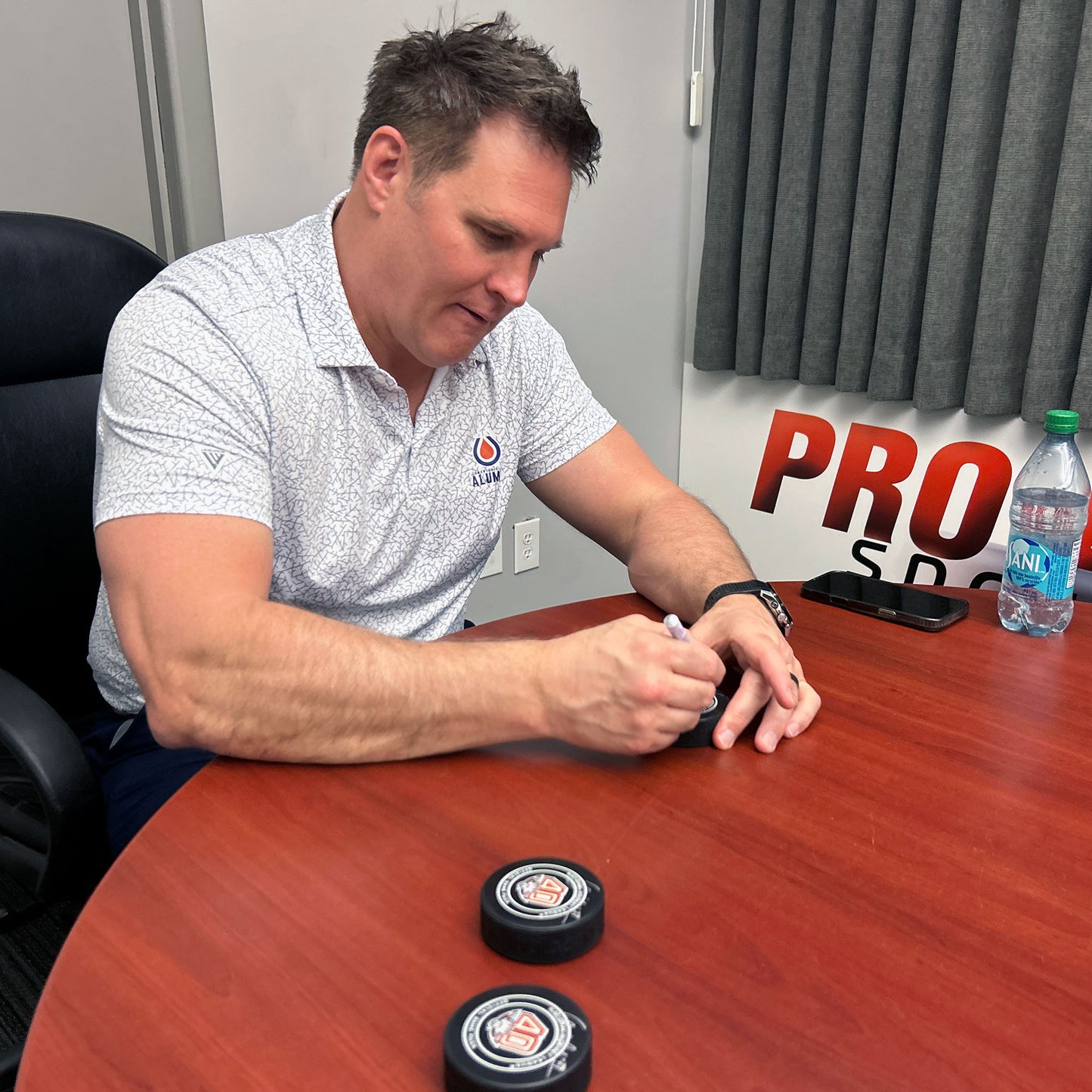 Louie DeBrusk Signed Edmonton Oilers Official 40th Anniversary Game Model Puck