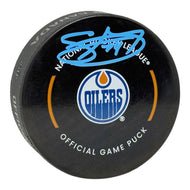 Stuart Skinner Signed Edmonton Oilers Official Game Model Puck