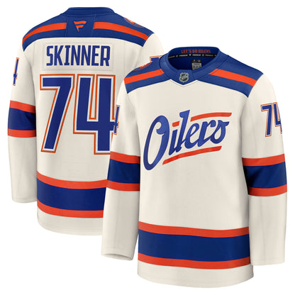 Stuart Skinner Edmonton Oilers Fanatics Premium Alternate Jersey ON ICE Cresting