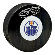 Stuart Skinner Signed Edmonton Oilers Mid Size Logo Puck