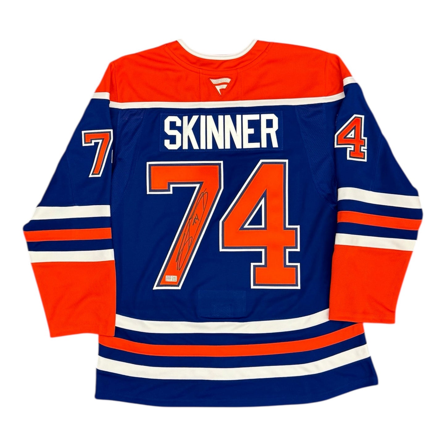 Stuart Skinner Signed Edmonton Oilers Royal Fanatics Premium Jersey