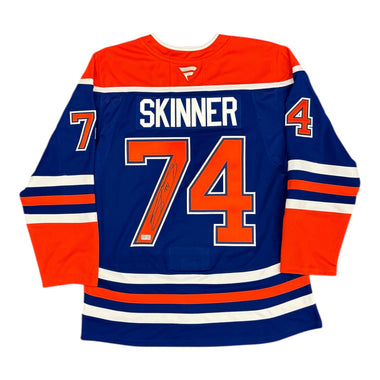Stuart Skinner Signed Edmonton Oilers Royal Fanatics Premium Jersey