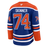 Stuart Skinner Edmonton Oilers Autographed Fanatics Home Royal Premium Jersey
