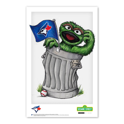 Toronto Blue Jays Oscar The Grouch 11x17 Poster Print Framed