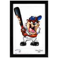 Toronto Blue Jays Taz on Deck 11x17 Poster Print Framed