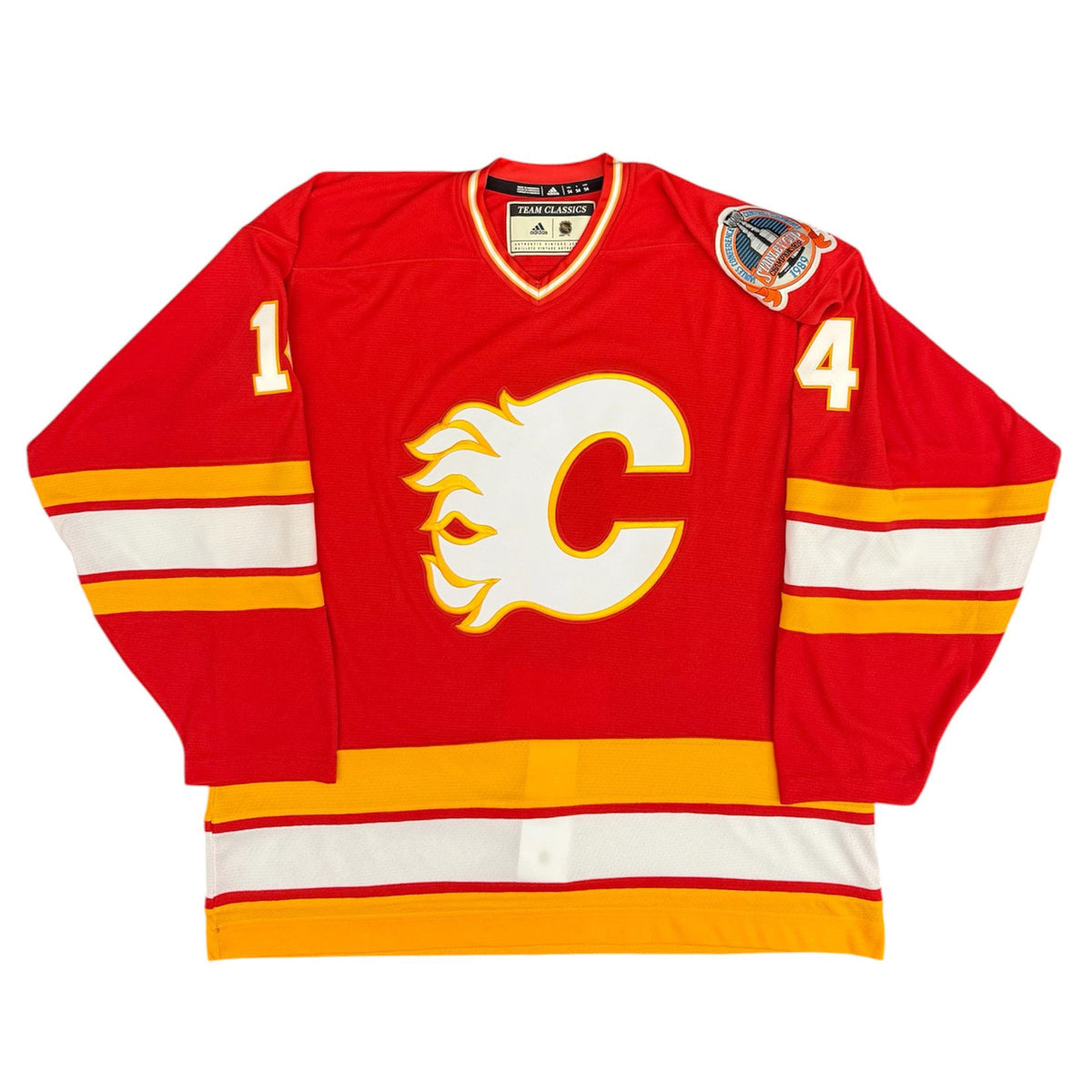 Theo Fleury Signed Calgary Flames 1989 Stanley Cup Vintage Team Classic adidas Pro Jersey