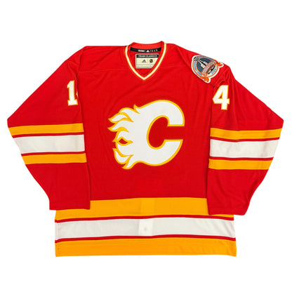 Theo Fleury Signed Calgary Flames 1989 Stanley Cup Vintage Team Classic adidas Pro Jersey