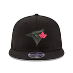 Toronto Blue Jays Black on Black New Era 9FIFTY Snapback Cap Red Leaf