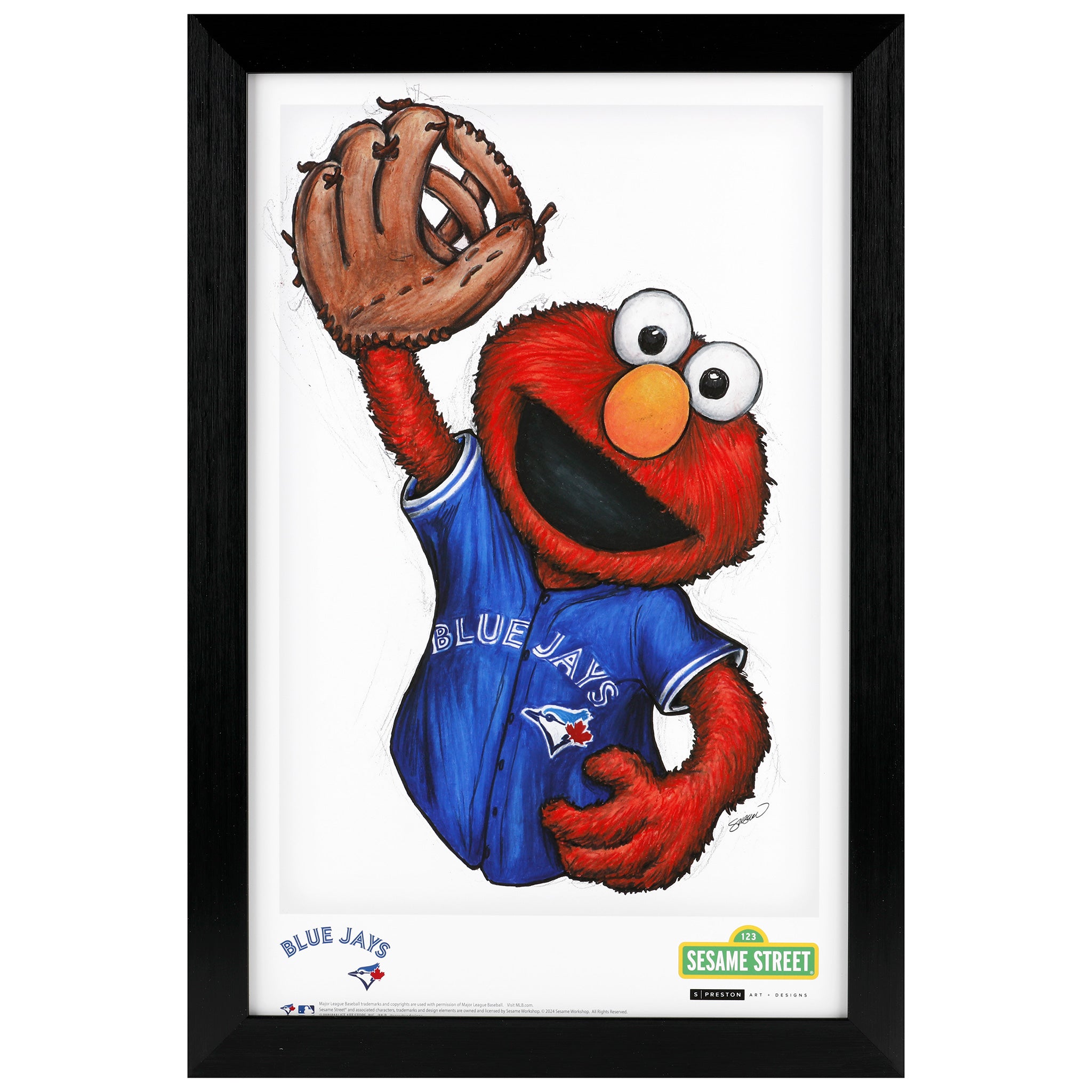 Java Poster Elmo Toronto Blue Jays Elmo 11x17 Framed Poster | Official MLB Sesame Street ...