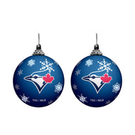 Toronto Blue Jays LED Light Up Ball Christmas Tree Ornament 2 PK