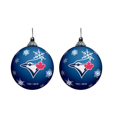 Toronto Blue Jays LED Light Up Ball Christmas Tree Ornament 2 PK