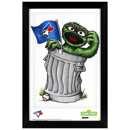 Toronto Blue Jays Oscar The Grouch 11x17 Poster Print Framed