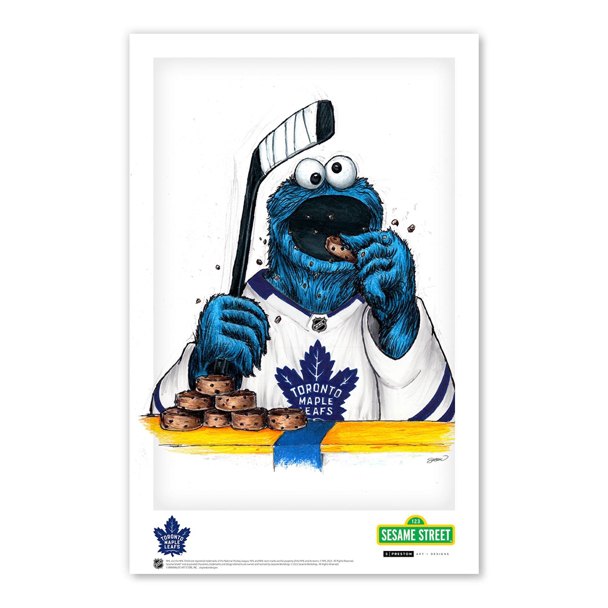 Cookie Monster Toronto Maple Leafs Poster 11x17 - S. Preston NHL