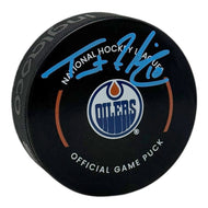 Trent Frederic Signed Edmonton Oilers Official Game Model Puck