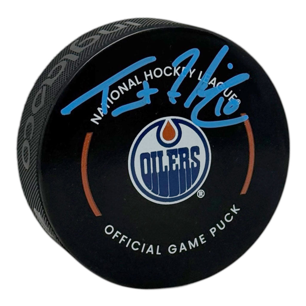Trent Frederic Signed Edmonton Oilers Official Game Model Puck