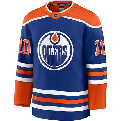 Trent Frederic Edmonton Oilers Fanatics Premium Home Jersey with On Ice Cresting
