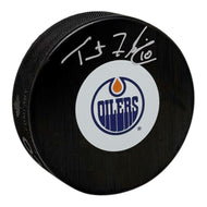 Trent Frederic Signed Edmonton Oilers Mid Size Logo Puck