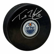 Trent Frederic Signed Edmonton Oilers Small Logo Puck
