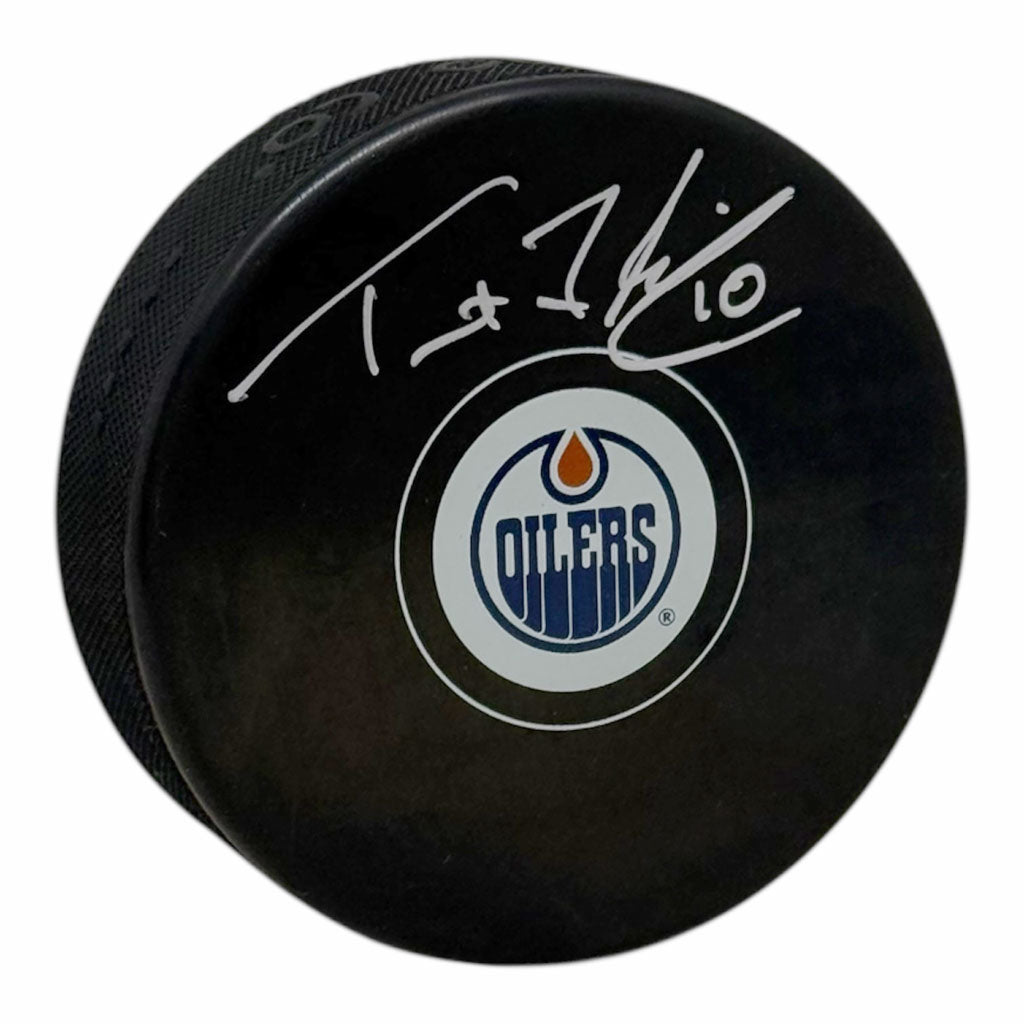 Trent Frederic Signed Edmonton Oilers Small Logo Puck
