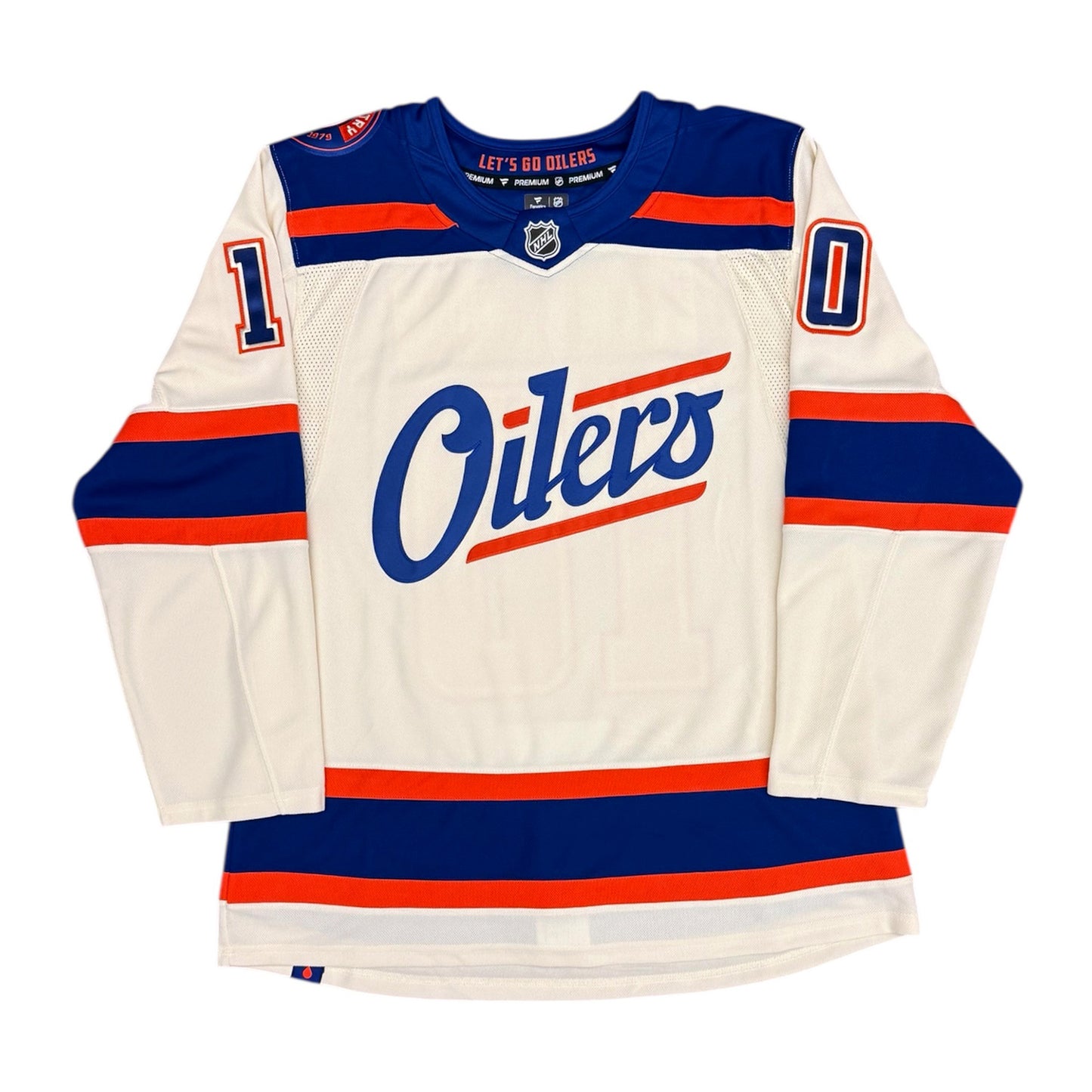 Trent Frederic Signed Edmonton Oilers Cream Fanatics Premium Jersey