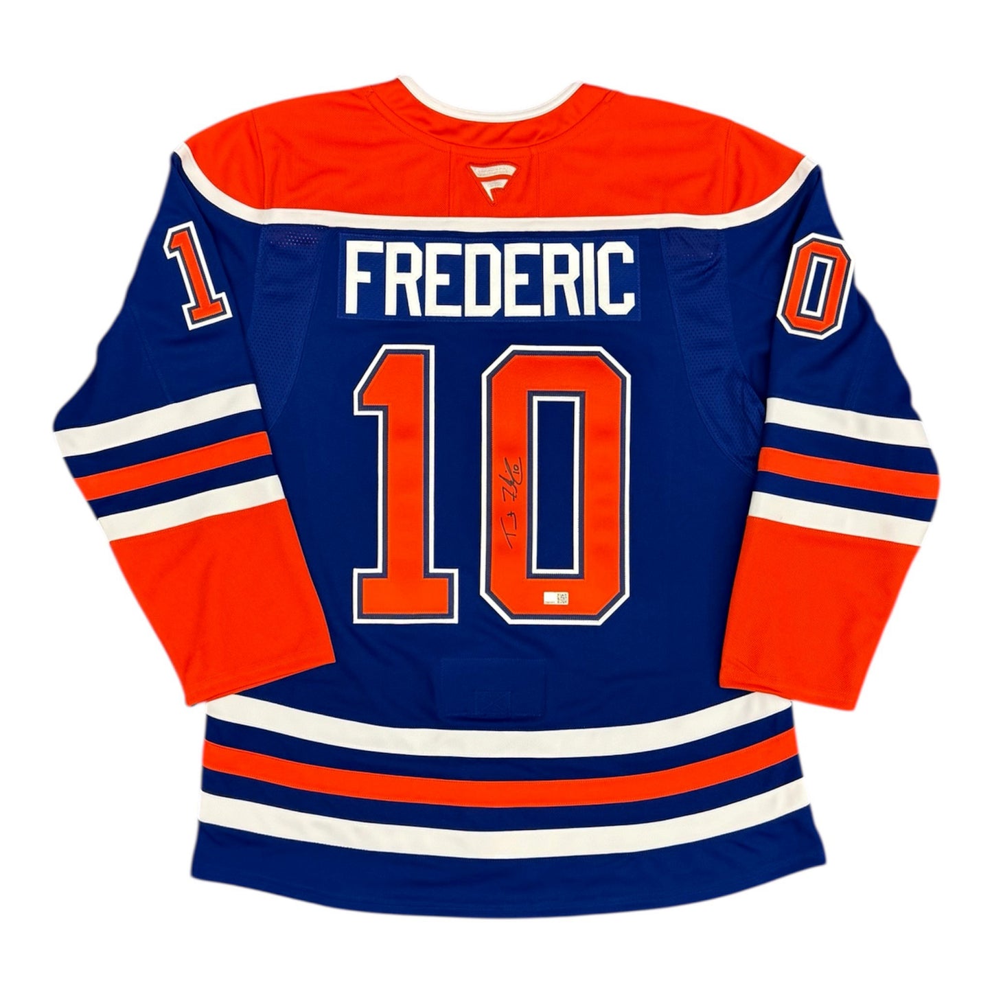 Trent Frederic Signed Edmonton Oilers Royal Fanatics Premium Jersey