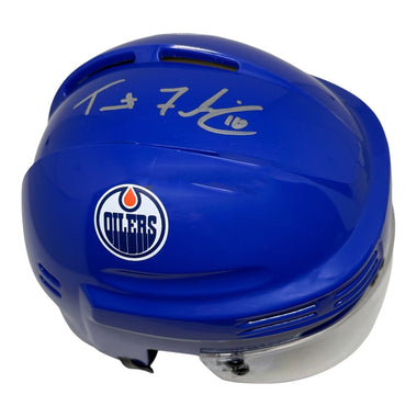 Trent Frederic Signed Edmonton Oilers Royal Mini Helmet