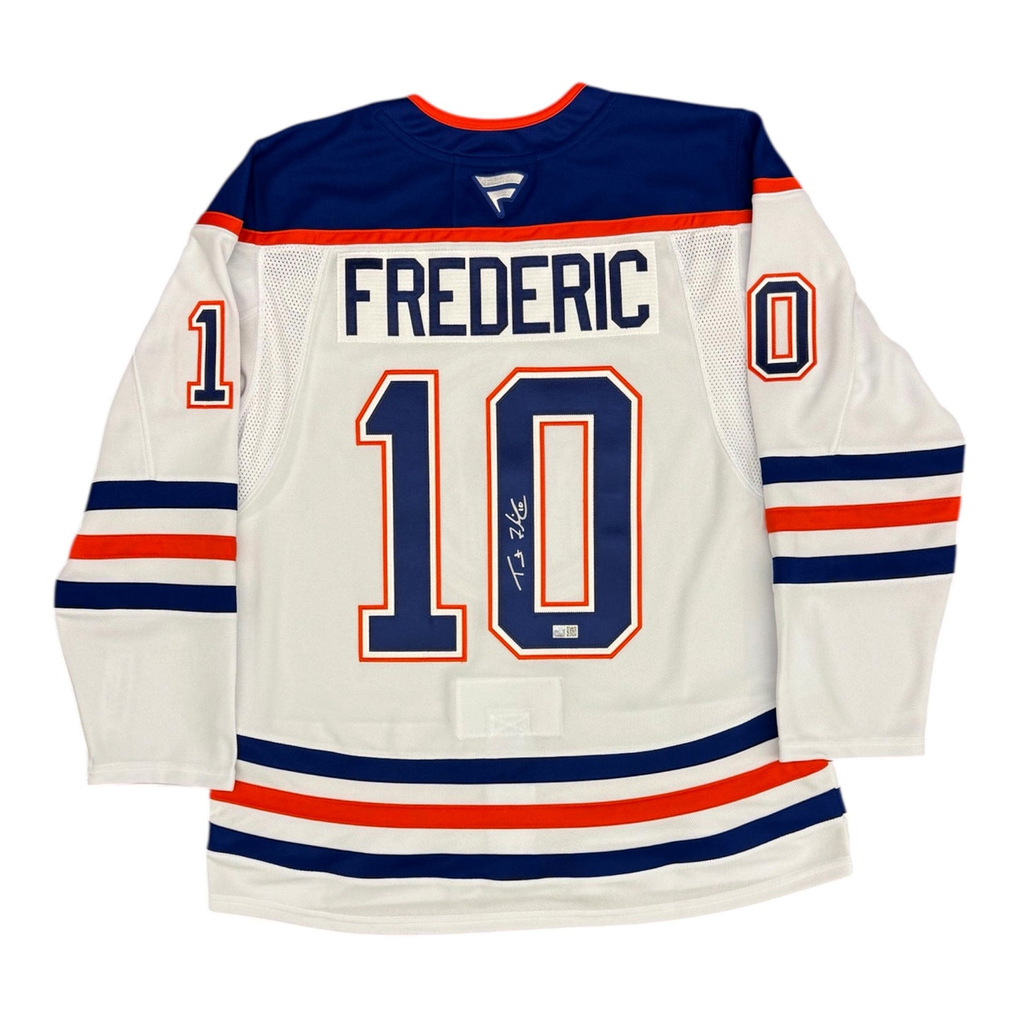 Trent Frederic Signed Edmonton Oilers White Fanatics Premium Jersey