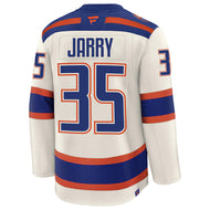 Tristan Jarry Edmonton Oilers Fanatics Premium Alternate Jersey ON ICE Cresting
