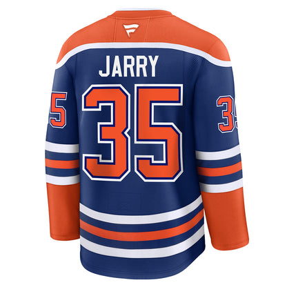 Tristan Jarry Edmonton Oilers Fanatics Premium Home Jersey with On Ice Cresting