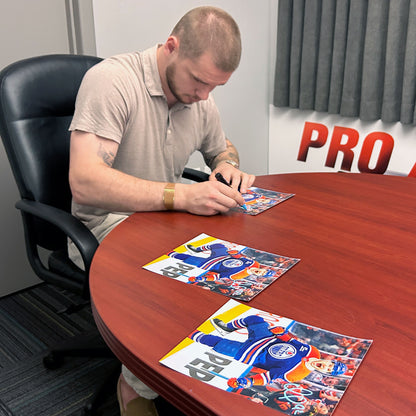 Vasily Podkolzin Signed Edmonton Oilers Royal Home Action Celebration 8x10 Photo