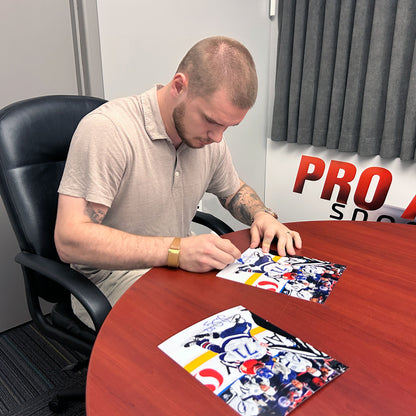 Vasily Podkolzin Signed Edmonton Oilers Royal Home Action Fighting 8x10 Photo