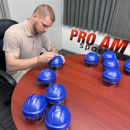 Vasily Podkolzin Signed Edmonton Oilers Royal Mini Helmet