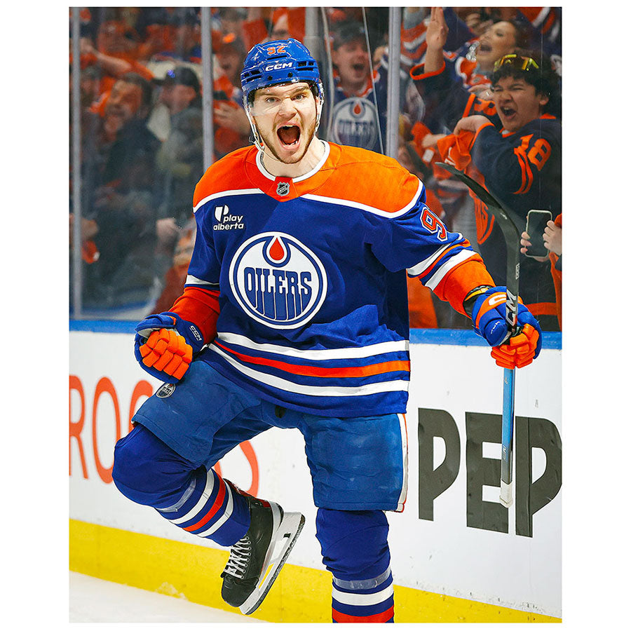Vasily Podkolzin Edmonton Oilers Autographed Home Action Goal Celebration 16x20 Photo