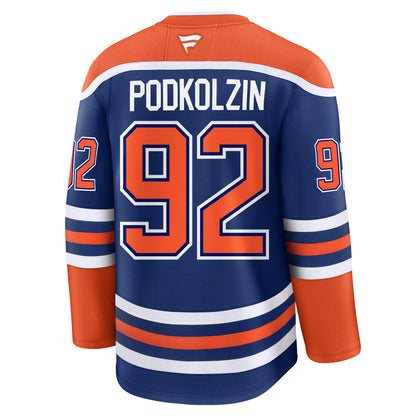 Vasily Podkolzin Edmonton Oilers Fanatics Premium Home Jersey with On Ice Cresting